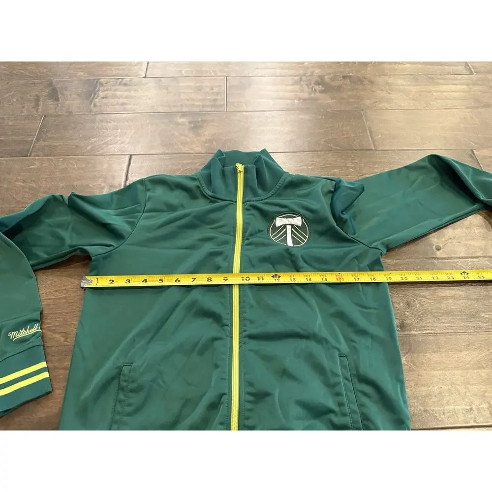 Mitchell & Ness Mens Green Portland Timbers Full Zip Track Jacket Size M Medium